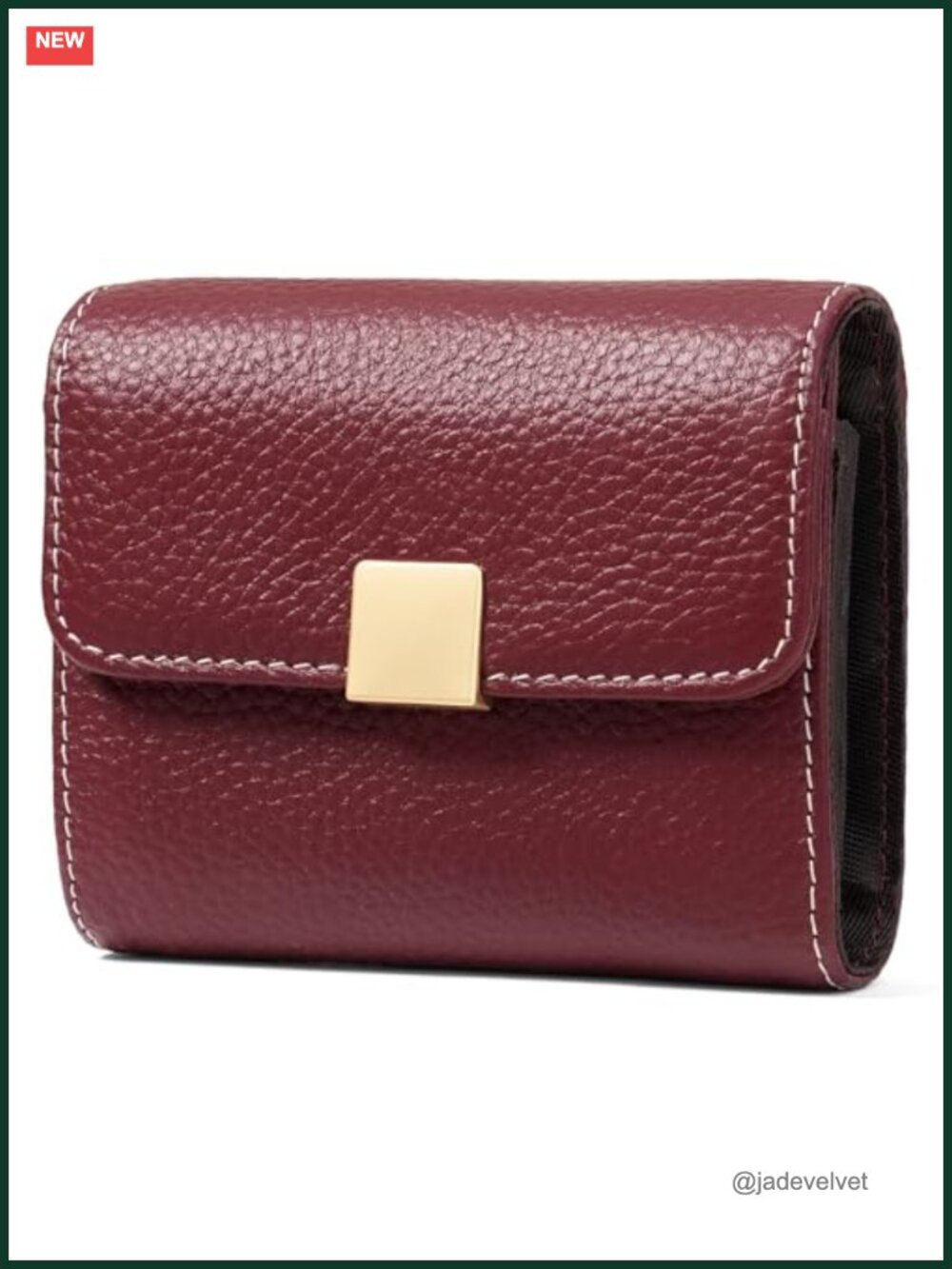 Genuine Leather RFID Blocking Card Holder with 10 Slots Compact Snap Closure